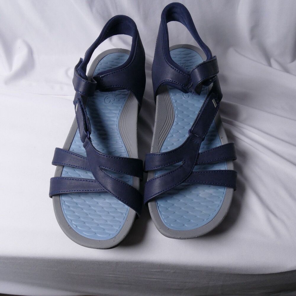 Bare Traps Danny Sandals Women’s 8 Navy Blue Comfort Sport Faux Leather